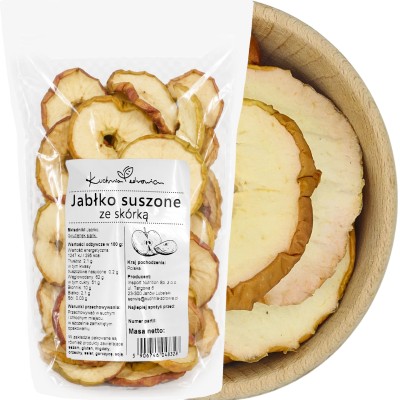 Suszone jabłka ze skórka