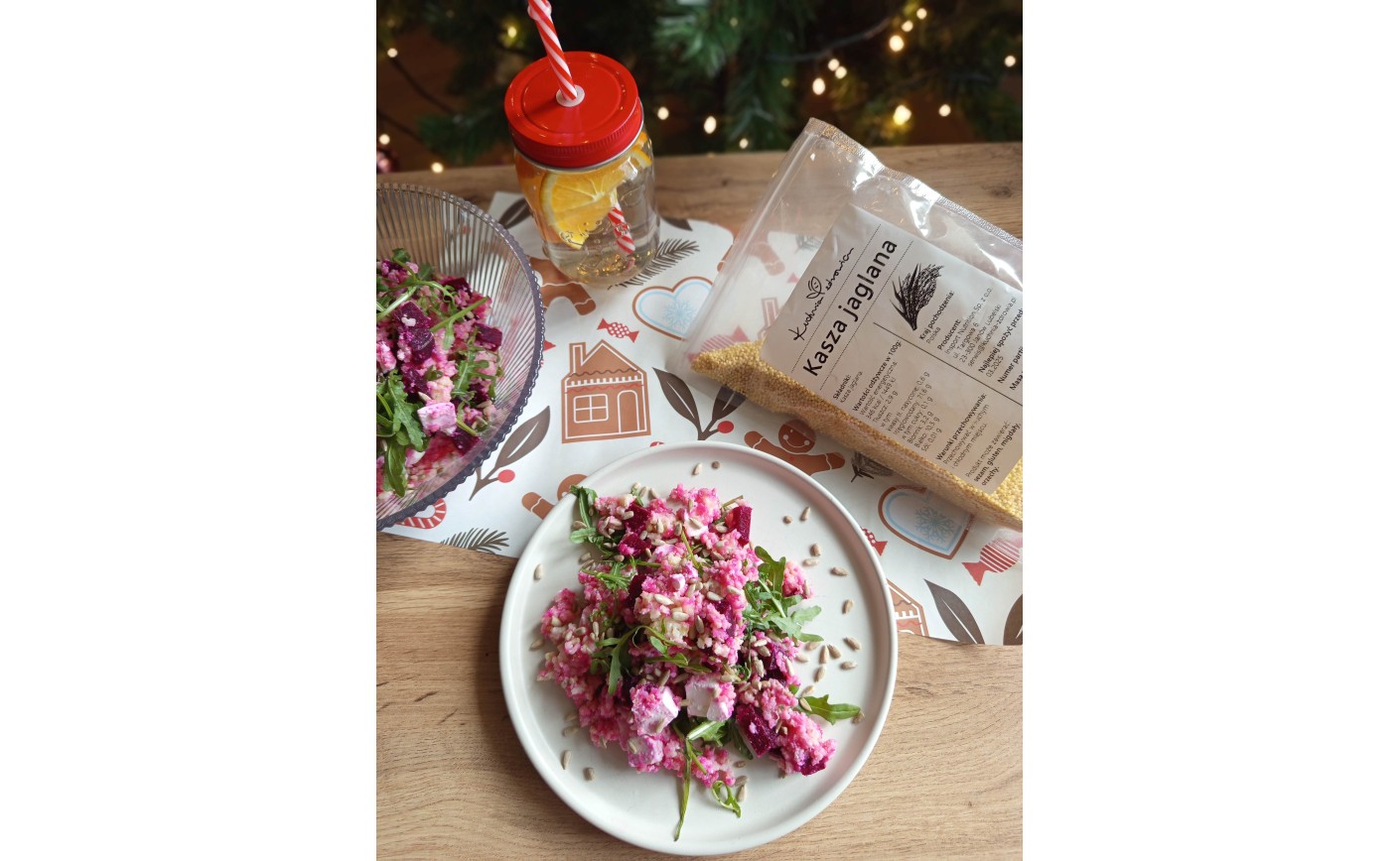 Przepis na szybką sałatkę do pracy: kasza jaglana z burakami i fetą